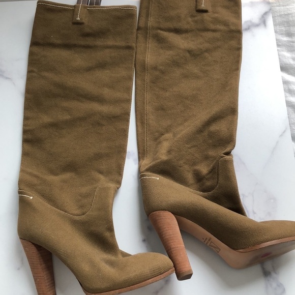 Reed Krakoff Made in Italy Brown Fabric Long Boots Size EU 39/ US 8.5 - Picture 9 of 15